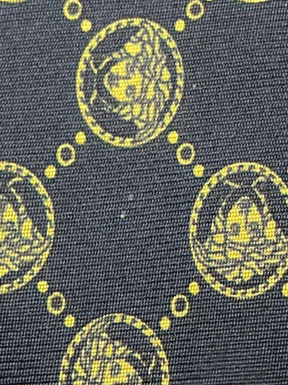 Versace Black Gold Medusa Coin Silk Tie